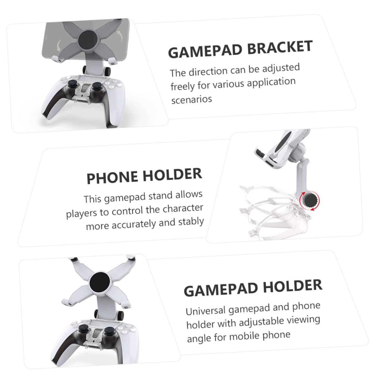 OSALADI 2pezzi Supporto Per Gamepad Wireless e Smartphone Supporto Ergonomico Per Giocare Con Comfort Compatibile Altri Dispositivi