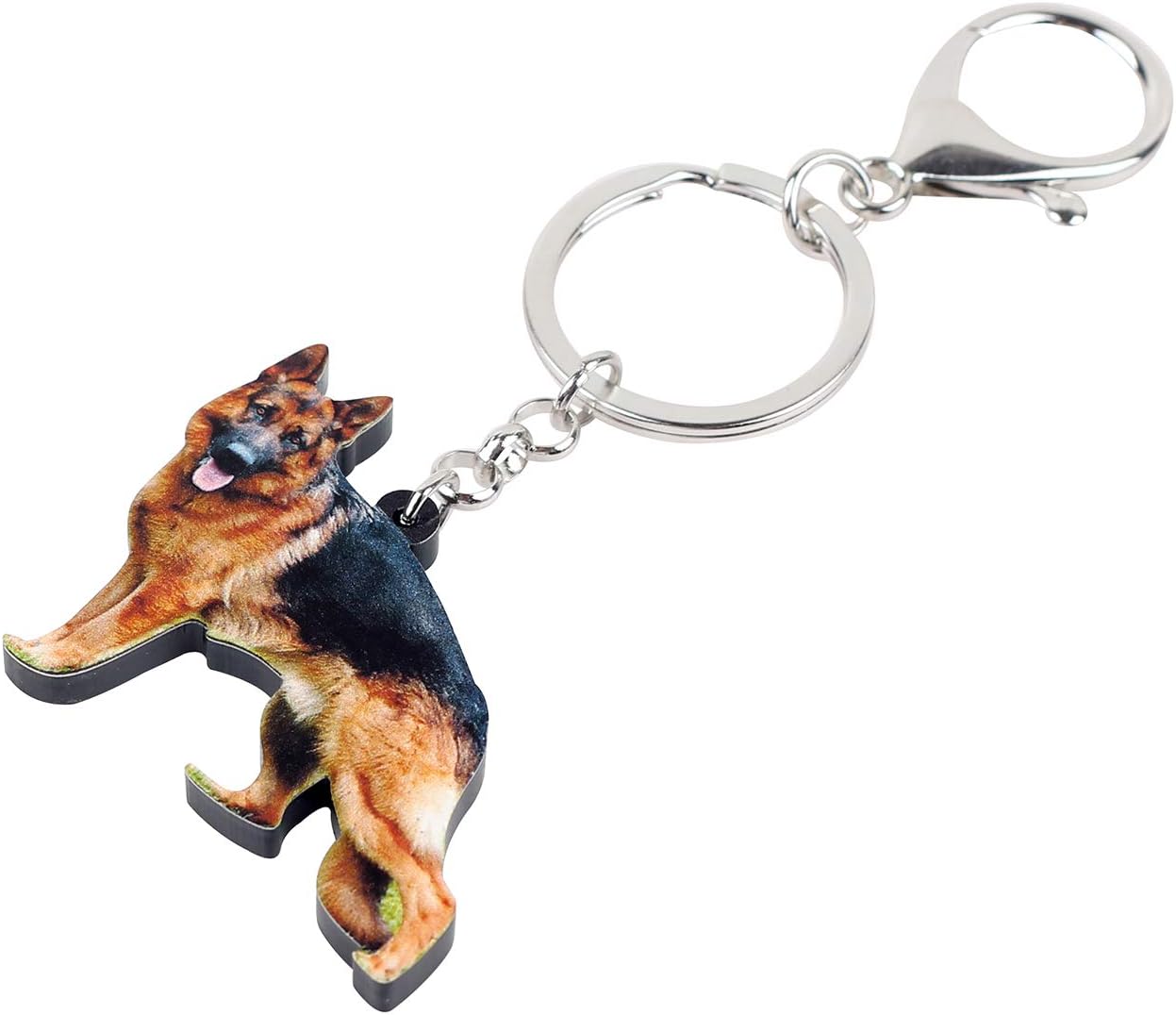 WEVENI Acrylic Cute German Shepherd Dog Keychain Charms Keyring Novelty Jewelry For Women Girls - Image 2