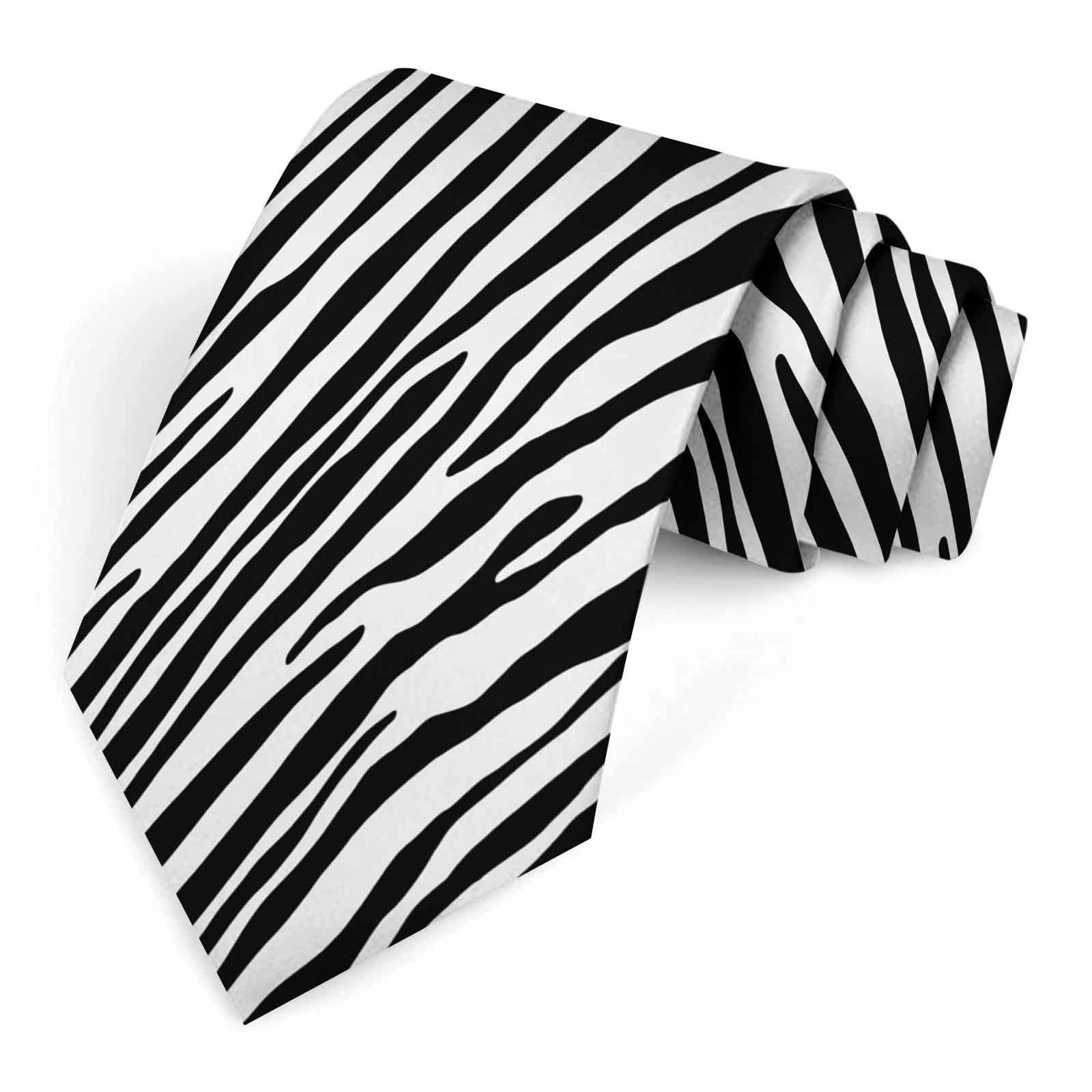 Muntayson Unisex Zebra Print Men's Ties Men Novelty Neckties Fashion Neck Tie For Women