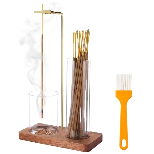 2 in 1 Incense Holder for Sticks with Glass Ash
