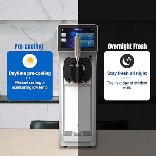 Miniatura 5 de XPW Máquina comercial de helados  1000 W 110 V de un solo sabor Máquina para hacer helados de servicio suave Máquina para hacer helados de 2.7 a 4