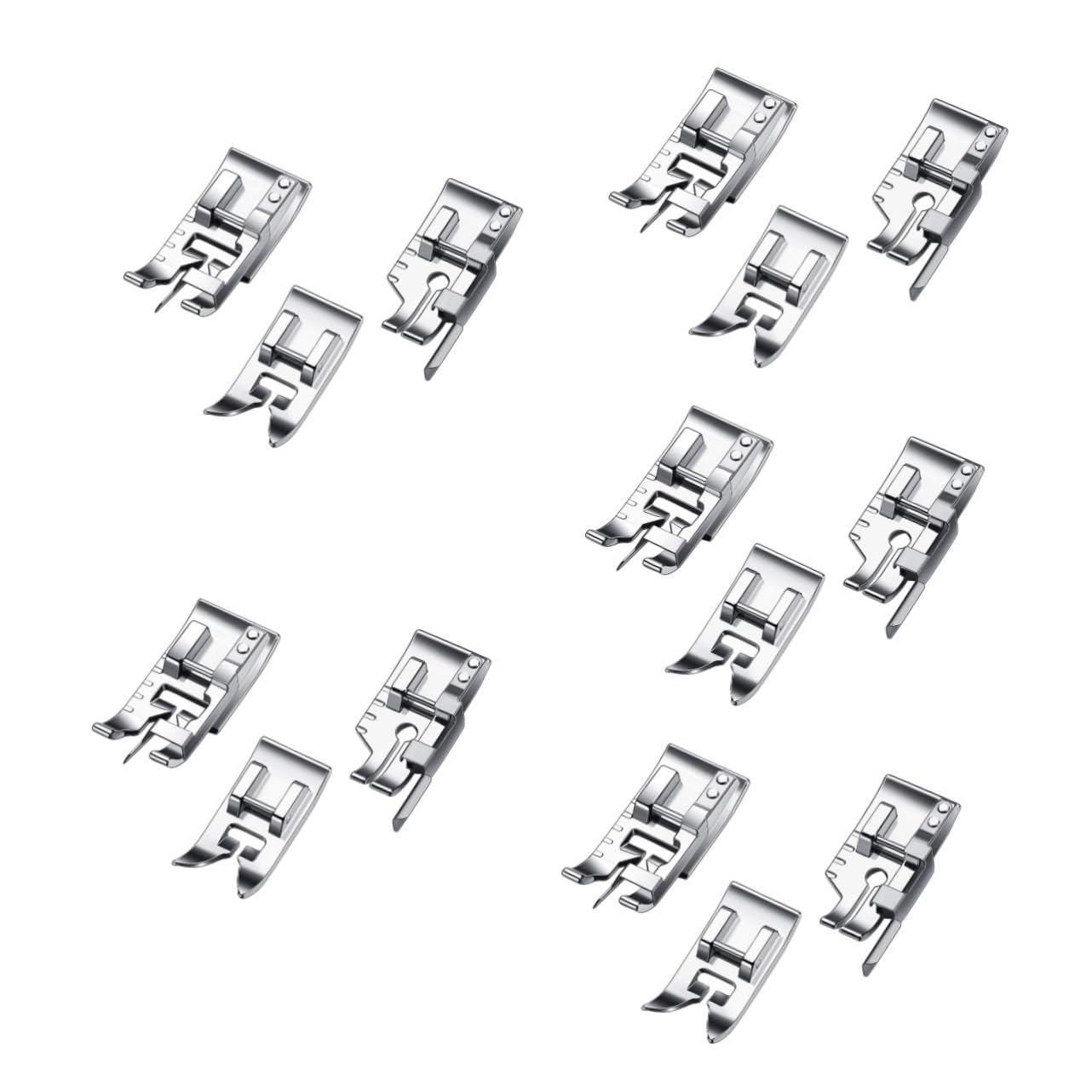 Pieds presseurs TEHAUX lot de 5 pour machine à broder couture et patchwork