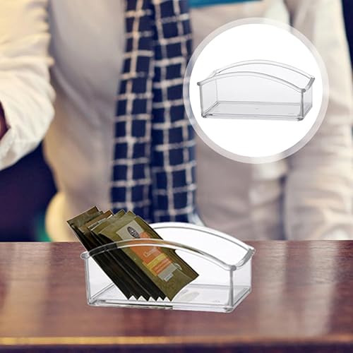 Miniatura 5 de STOBOK Organizador de almacenamiento de té transparente, organizador de paquetes de azúcar acrílico, soporte para bolsa de té, contenedor de dulces