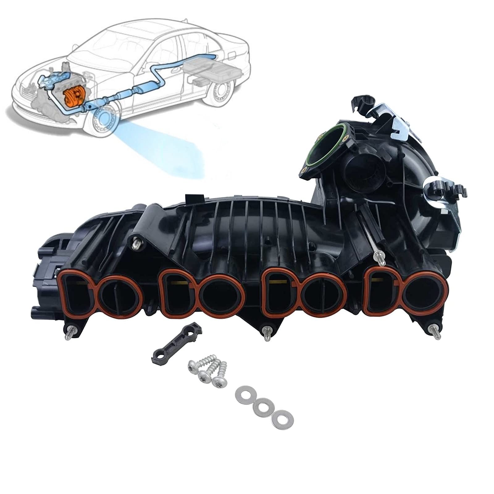 Bisenya 11617811214 Ansaugstutzen w/o Stellmotor 2.0D Kompatibel mit E81 E87 E90-E93 E60-E61 X1 E84 X3 E83 N47 Motoren #11618507239 11614728712