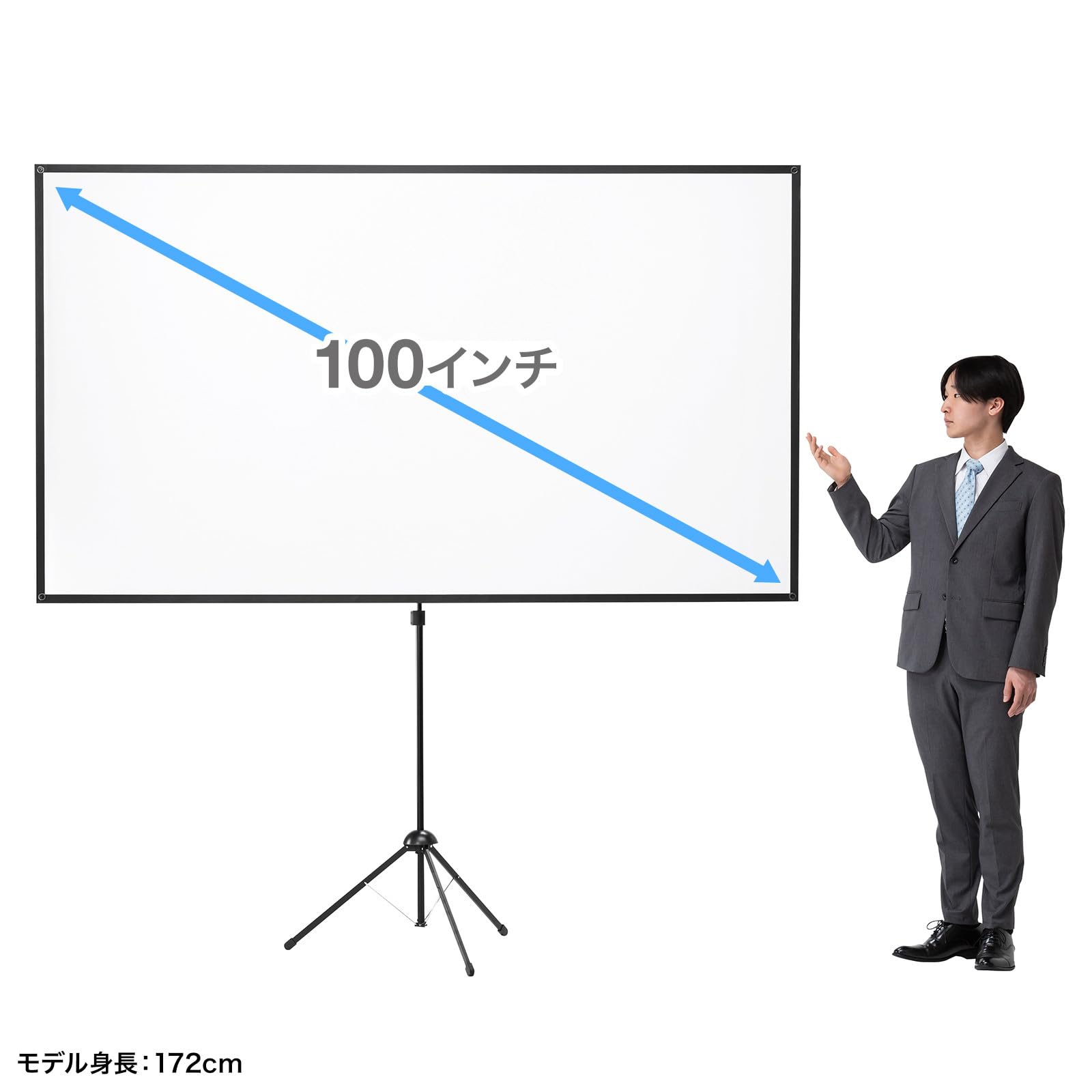 Amazon | サンワサプライ プロジェクタースクリーン（100型・三脚式