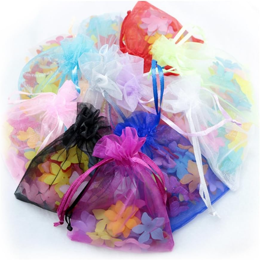G2PLUS Mix colored Organza Gift Pouches, 10x15 CM Medium Organza Favour Bags, 100 PCS Wedding Jewelry Bags - Image 4