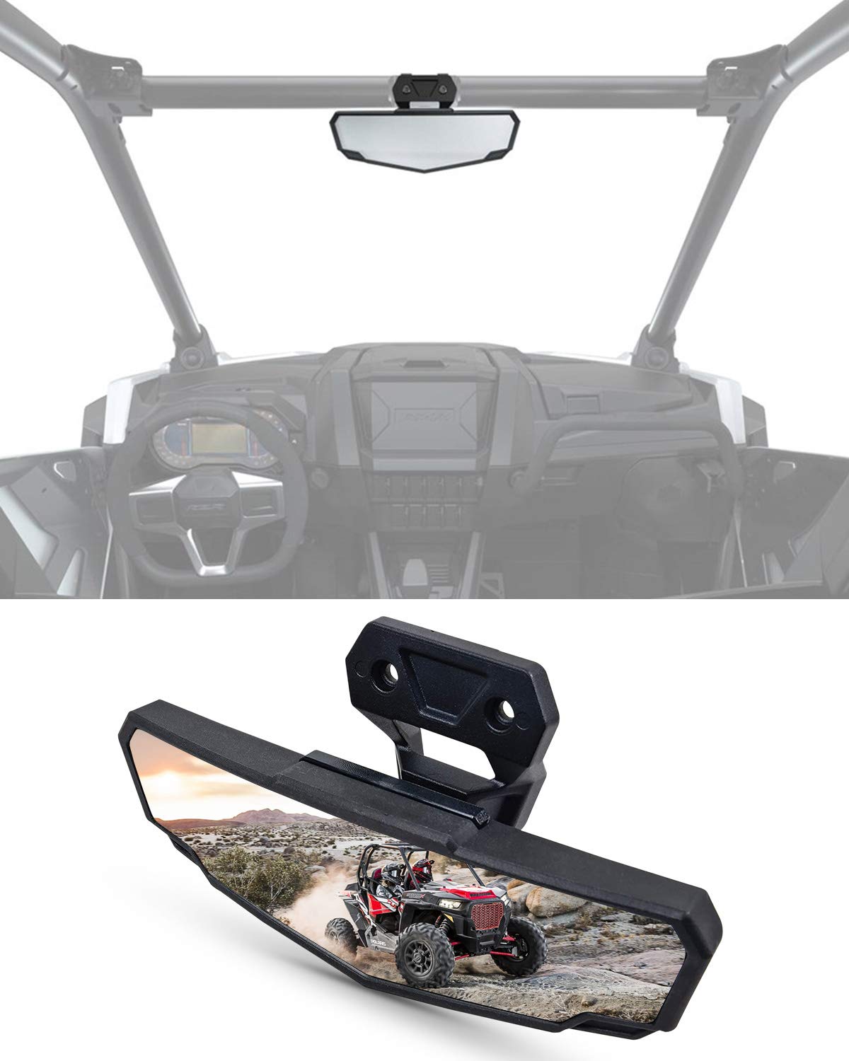 A & UTV PRO RZR Rear View Mirror,Panoramic Center Convex Rearview Mirror Fit For Polaris RZR Trail Ultimate S 1000, RZR Pro Xp 4 Ultimate Premium Le Accessories 2020-2022 Replace OEM #2883763