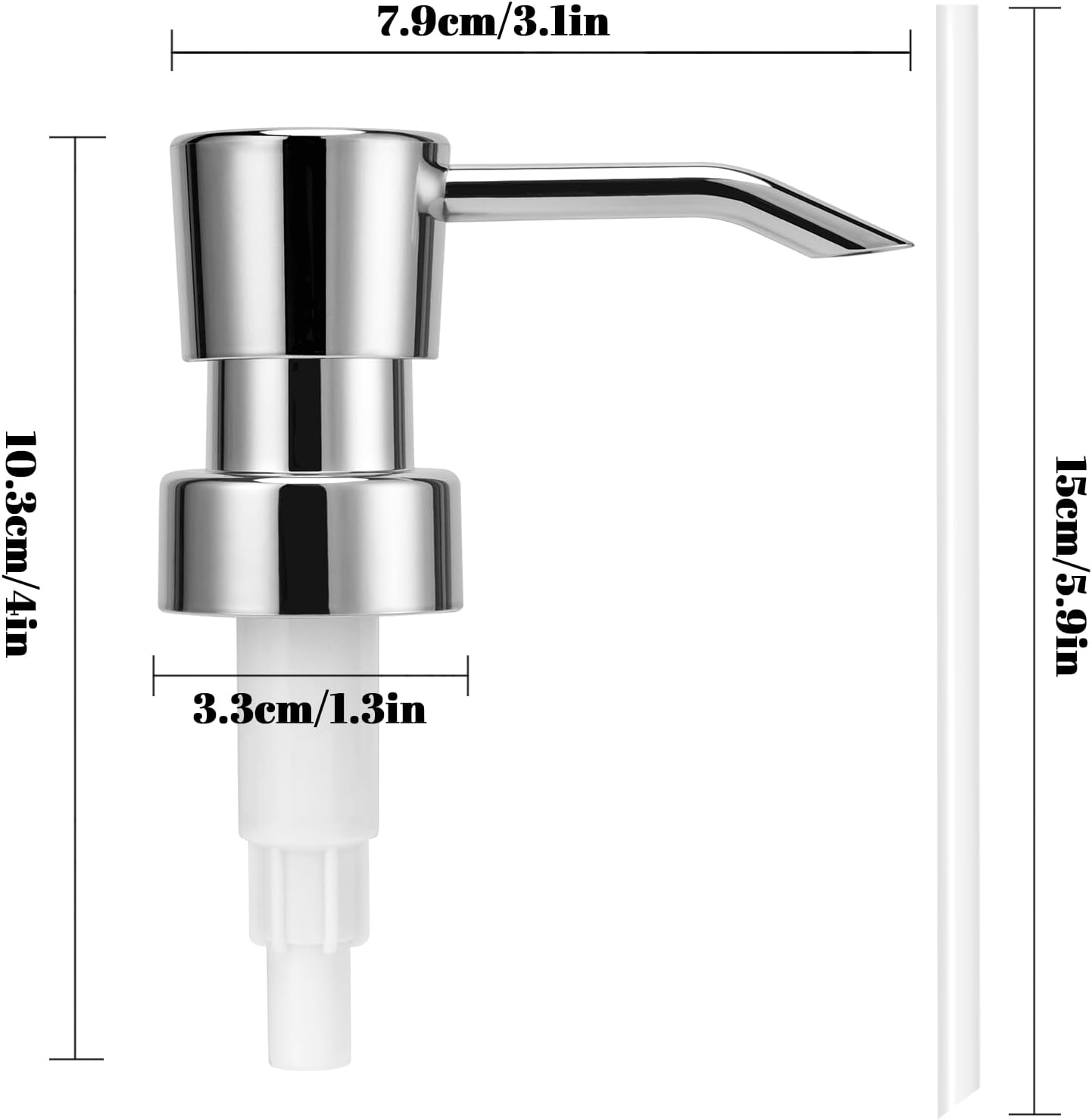 2 Pack Soap Dispenser Pump Replacement Standard 28/400 Thread Refill Pump Head for Lotion Dish Soap Kitchen Bathroom Countertop Bottles(Silver)