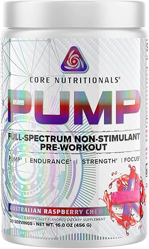 Miniatura 1 de Core Nutritionals Bomba de espectro completo no estimulante pre-entrenamiento (masticables de frambuesa australiana)