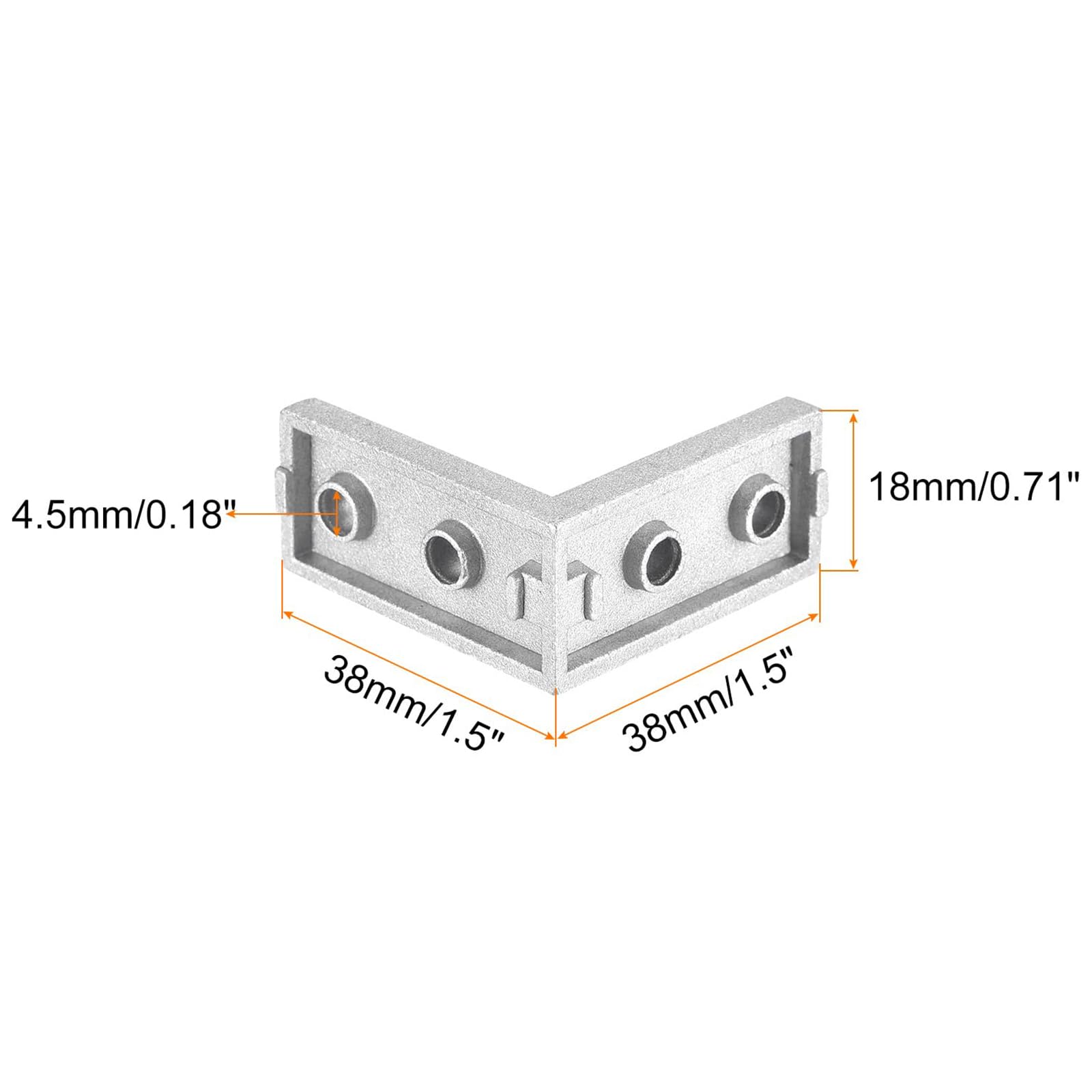 TA-VIGOR 8 Pcs Inside Corner Bracket Gussets 38x38x18mm 2040 L Shape Angle Connectors for 2020/2040 Series Aluminum Extrusion Profiles - Image 2