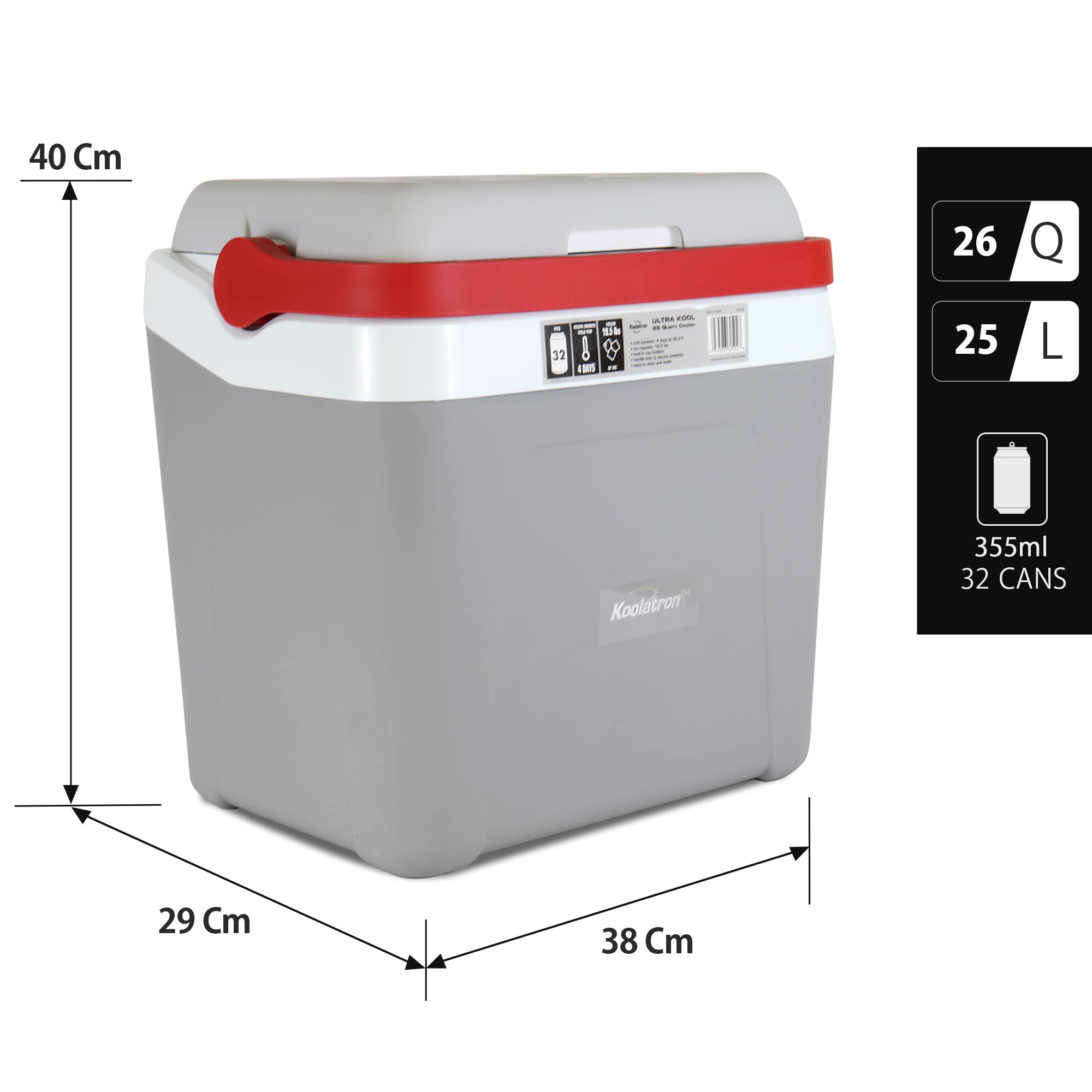 Ice Chest Cool Box Portable Picnic Cooler for Snacks Lunch Day Trips Camping Boating Travel