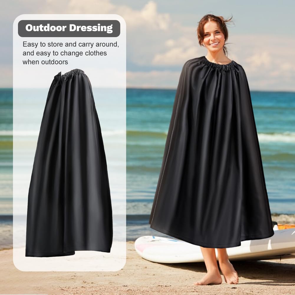 Portable Changing Room,Changing Tent,Satin Instant Dressing Room,Privacy Shelters,for Beach Car Boating Taking Photo(Black)