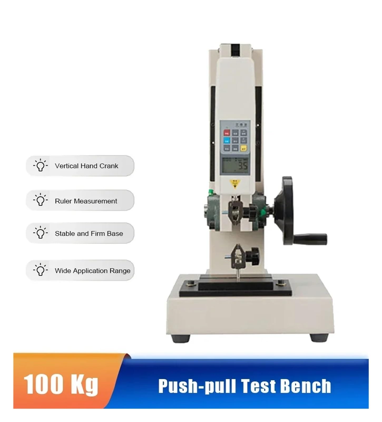 Medidor de Fuerza con Pantalla Digital HLD, máquina de Prueba de presión Universal, Banco de Pruebas, Dispositivo de medición de Fuerza con manivela y Bastidor de Tornillo (B)