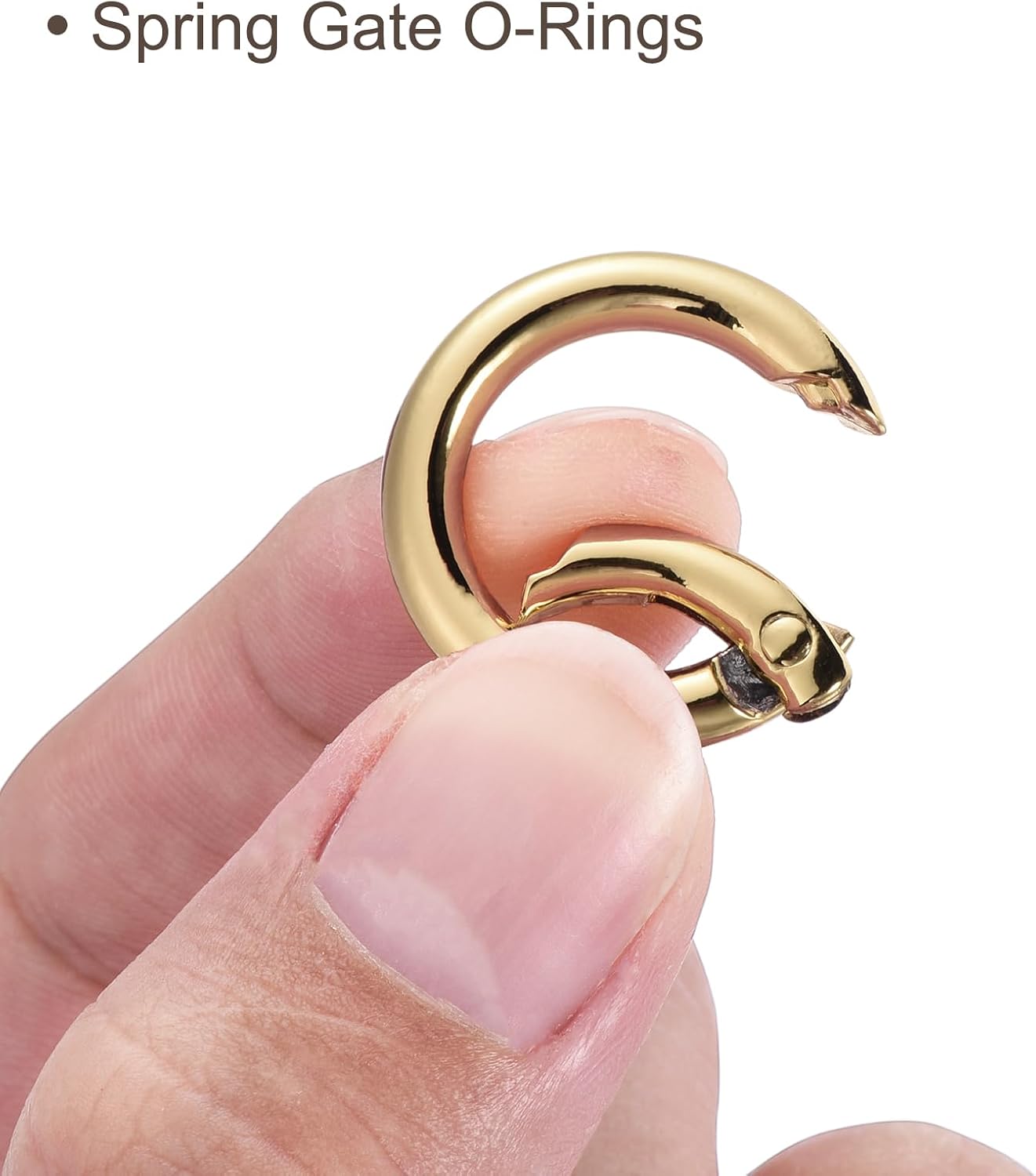 YOKIVE Spring O Rings Metal Circle Snap Clip Triggers Keyrings Buckles Zinc Alloy Small Clamp Clasps for Keys Purses