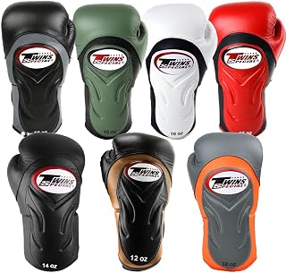 Twins Deluxe Boxing Gloves BGVL6 Muay Thai Sparring Gloves Kickboxing Training Gloves 12oz 14oz 16oz Hook & Loop Fight Gloves
