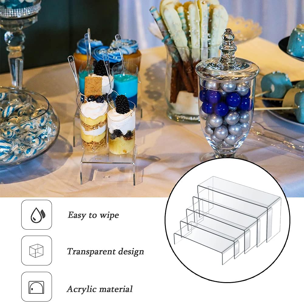 GISELA D – Set Da 3 Espositori In Acrilico Trasparente, Dimensioni Variabili, Per Figure, Gioielli, Dolci E Oggetti Da Collezione