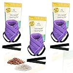 Microwavable Heating Pads for Lower Back, Neck, and Shoulder Pain Relief - Moist Microwave Heating Pad for Muscles and Joints - Microwave Hot Pack Heat Pad for Cramps -3 Heat Pack Purple