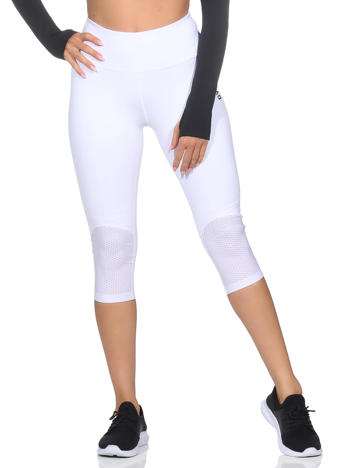 Gymshark Women's White Pulse Cropped Leggings Colour: Size: S