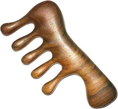 Miniatura 8 de Herramienta de Masaje de Punto de Activación de Madera, Masajeador de Cabeza con Peine de Madera de Sándalo, Herramienta de Peine Gua Sha para Dolor
