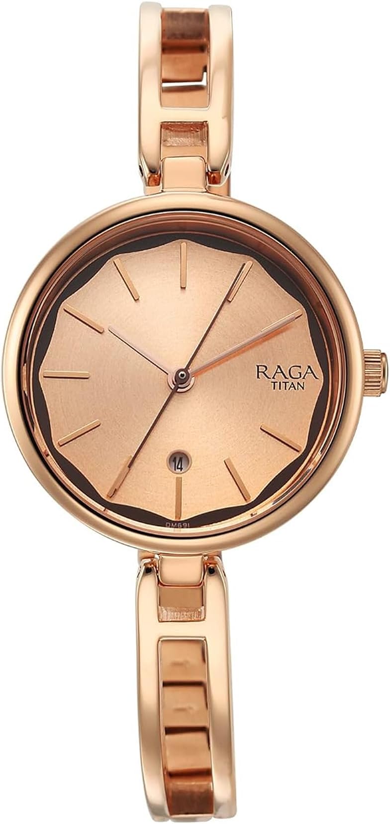 Titan Analog White Dial Women's Watch-2683WM01, Rose Gold Plating