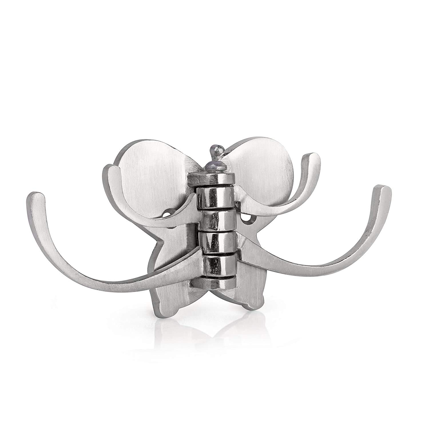 zinc alloy 4 Pin Wall Mounted Movable Butterfly Design Crome Finish Belt, Cloth, Purse, Robe, Coat Hook Key Stand Holder - Bathroom Accessories-image-31