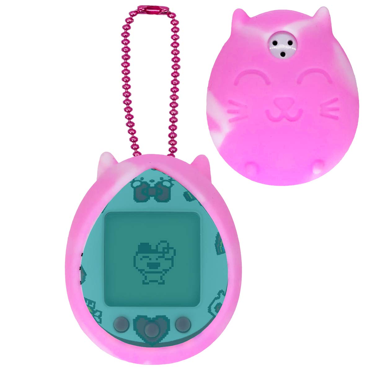 Silikon-Schutzhülle Für Jujutsu Kaisen Tamagotchi Nano – Transparent Blau, Mit Kette, Auch Für Hello Kitty & Pac-Man