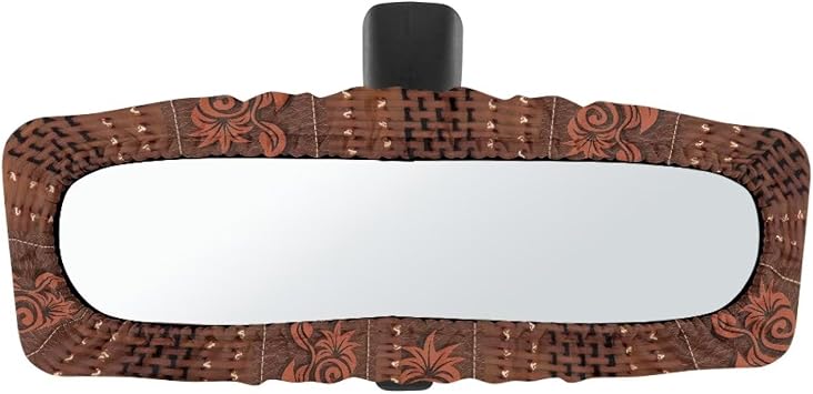 Brown Universal Rearview Mirror Protector Cute Cars Mirror Cover for Rear View Dustproof Car Interior Decorations for Most Cars SUVs Vans