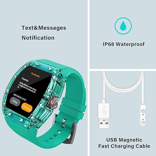 Miniatura 6 de FLYTIK Reloj inteligente para hombre, funda de cristal de moda, rastreador de actividad con monitor de frecuencia cardíacasueño, IP68 impermeable,