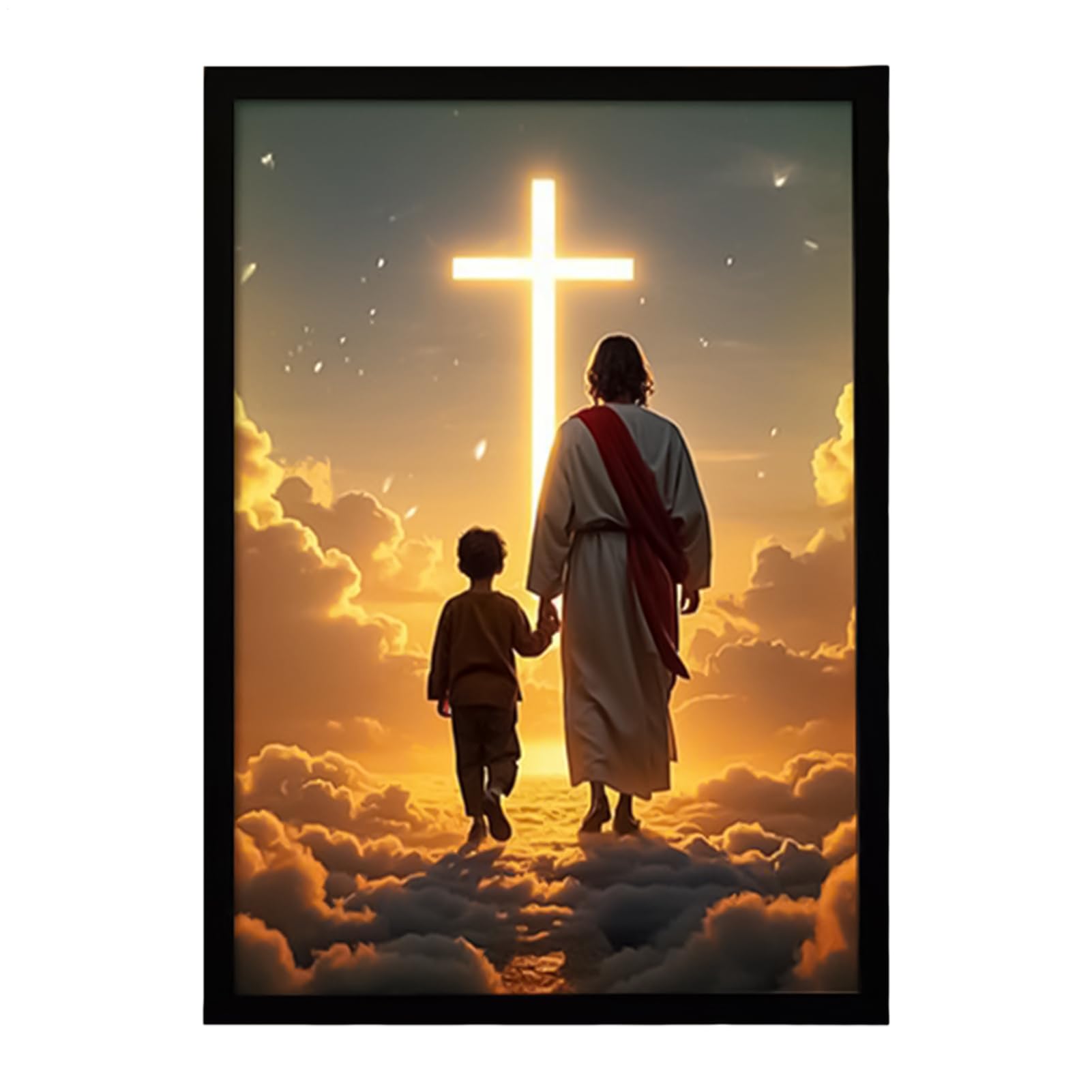 Cuadros de Jesús para pared, el regalo religioso perfecto con luz para Navidad y Pascua 8