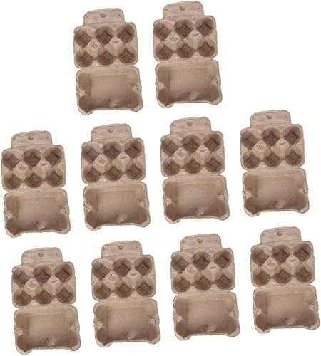 DOITOOL Cartones de huevos reutilizables 10 piezas de fibra de pulpa biodegradable Huevo Planos CartĂłn de huevo plano reforzado con tapa para DOITOOL Cartones de huevos reutilizables 10 piezas de fibra de pulpa biodegradable Huevo Planos CartĂłn de huevo plano reforzado con tapa para