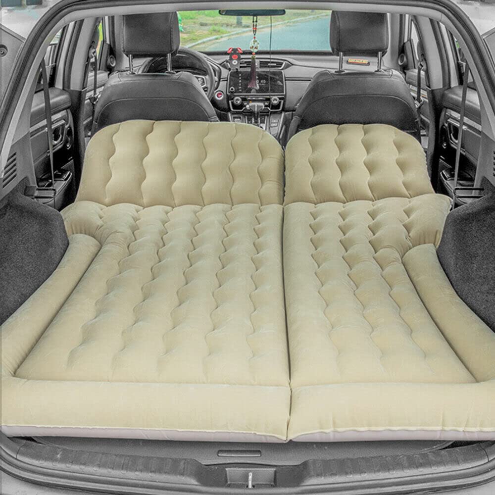 Materasso Gonfiabile Da Campeggio Per Auto 175x130 Cm – Con Cuscini E Pompa Elettrica – Adatto A SUV, Sedili Posteriori, Grigio