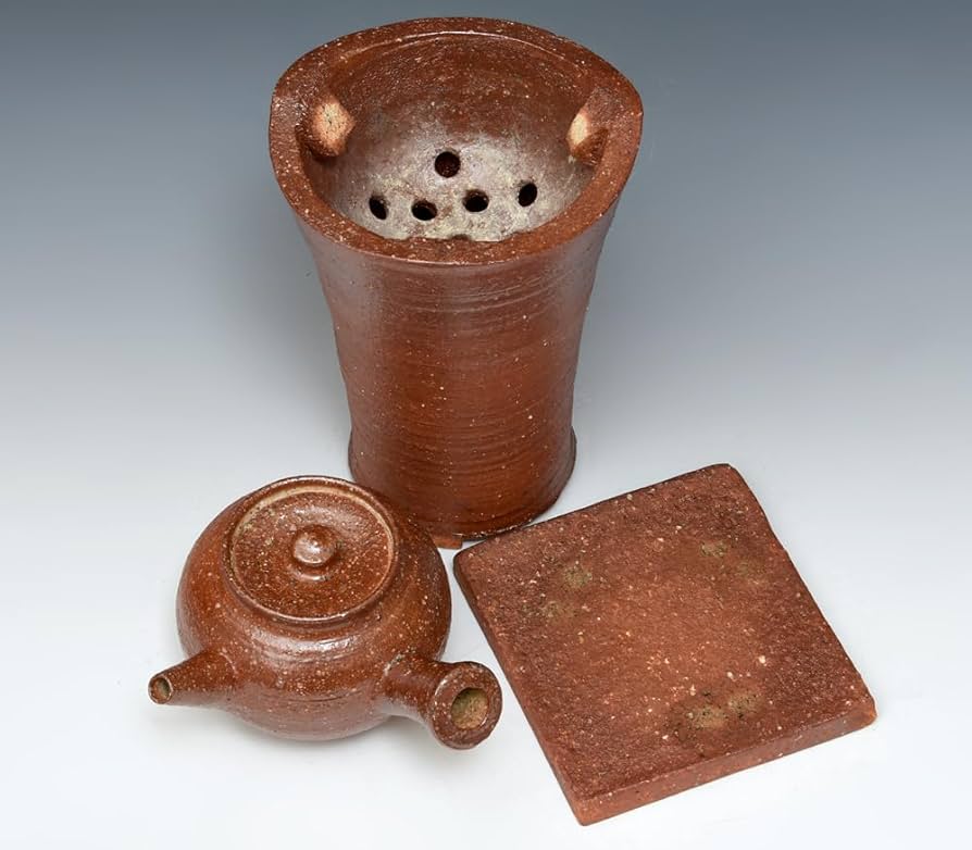 煎茶道具　青磁　卍透かし彫り　炉座　炉台　平安　松本石亭　共箱　陶芸　京焼　涼炉 煎茶道具 青磁 卍透かし彫り 炉座 炉台 平安 松本石亭 共箱 陶芸