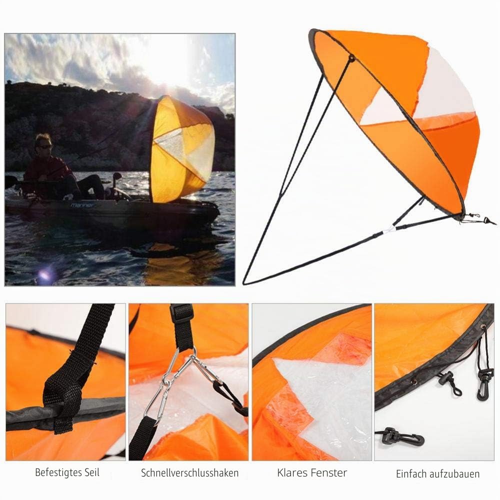 VGEBY1 Wind Sail, PVC Faltbares Board Wind Sail mit Transparentem Fenster für Kajak Kanus Schlauchboote