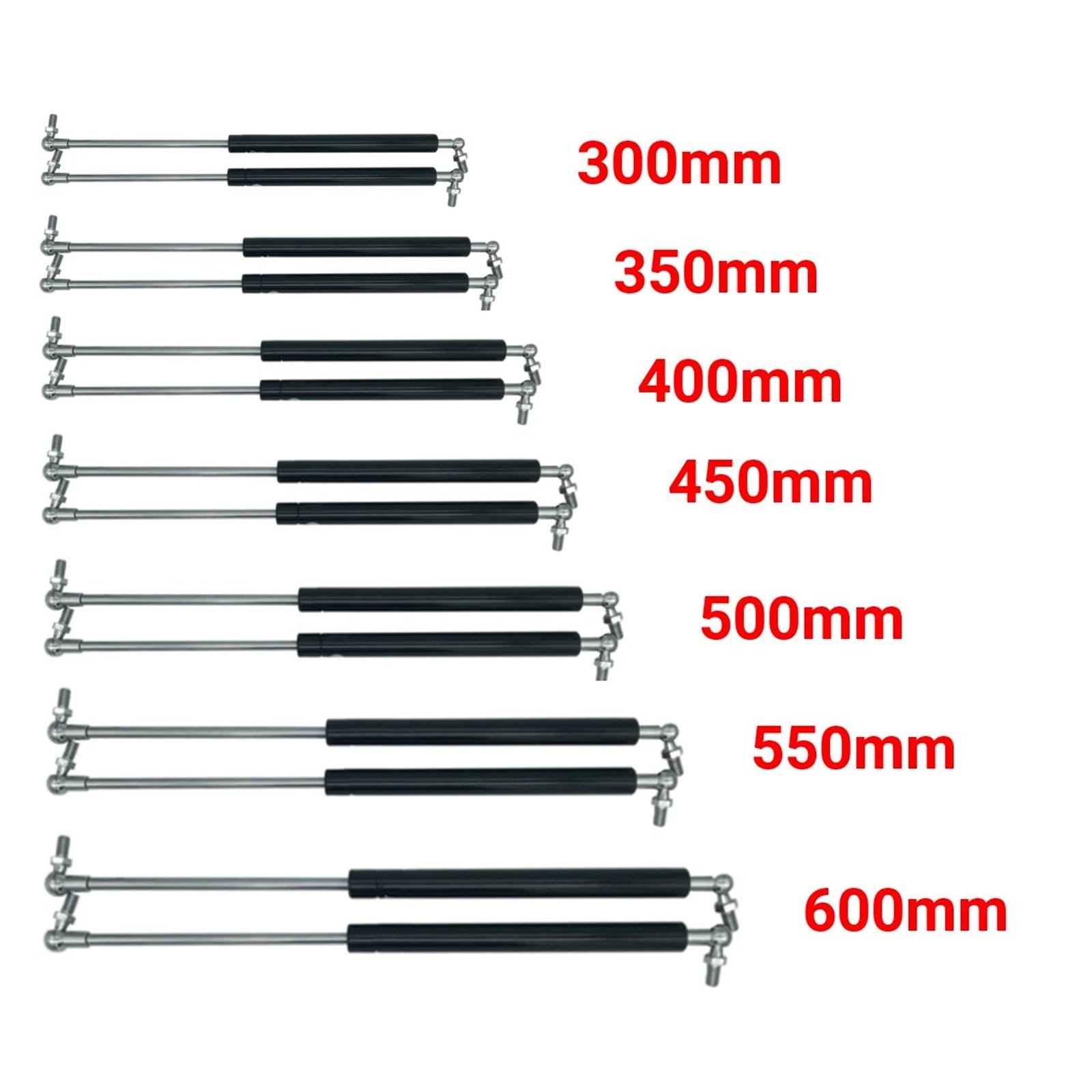 Podnośnik Tylnej Klapy Obsługuje Do uniwersalnych 300-600 mm 200N 2X samochodowych amortyzatorów maski przedniej, maski tylnej, wspornika sprężyny gazowej(500mm)