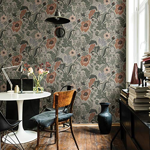Papier peint anémone gris A-Street Prints pour masquer les imperfections des murs - 3