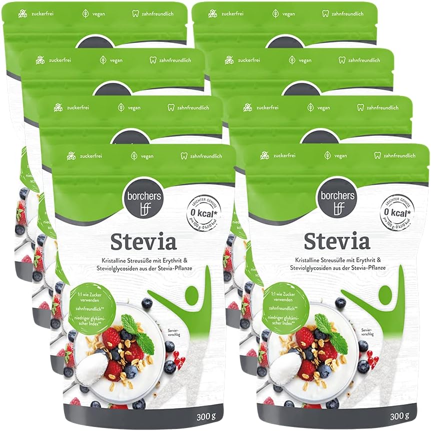 8 x borchers BFF White Stevia Crystals (8 x 300 g)