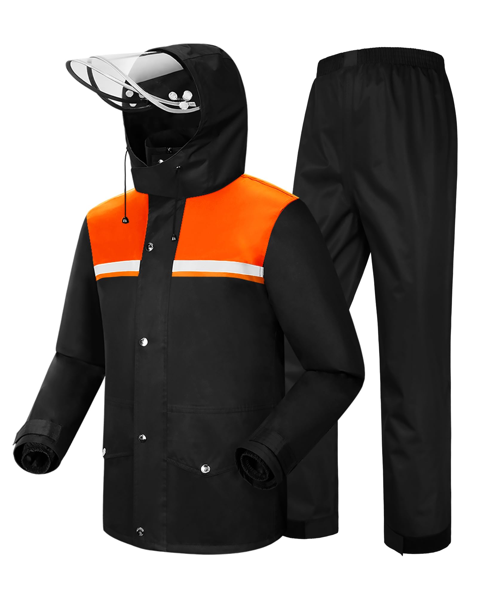 iCreek Rain Suit Waterproof Jacket and Trouser Suit Raincoat for Men and Women Outdoor All-Sport Breathable Anti-storm