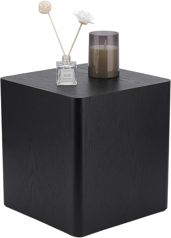 Nesting Table Set of 2, Modern MDF Coffee Table Side Table End Table for Living Room Office/Leisure Area Bedroom Apartment (Black, 15.75 D x 14.96 H)