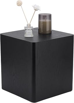 Nesting Table Set of 2, Modern MDF Coffee Table Side Table End Table for Living Room Office/Leisure Area Bedroom Apartment (Black, 15.75 D x 14.96 H)