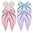 ATODEN Women\'s Hair Accessories - 4Pcs Oversized Satin Long Tail Bowknot Hair Clips with Metal Barrettes in Beige, Pink, Blue, Purple