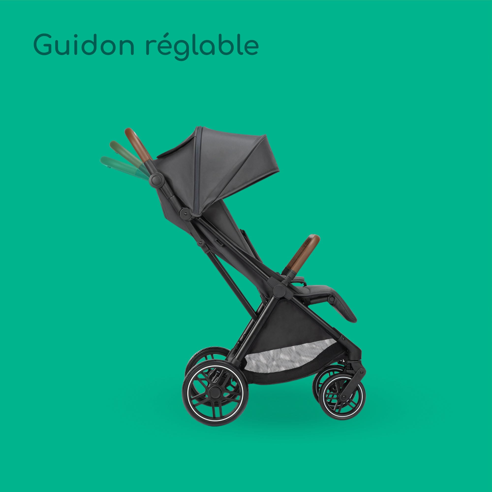Bebeconfort Indra, Poussette, 0-4 ans, Poussette Compacte & Pliable, Automatique Rapide, Suspension Intégrée, Position Couchée, Housse Pluie Incluse, Compatible Sièges Auto, Mineral Graphite