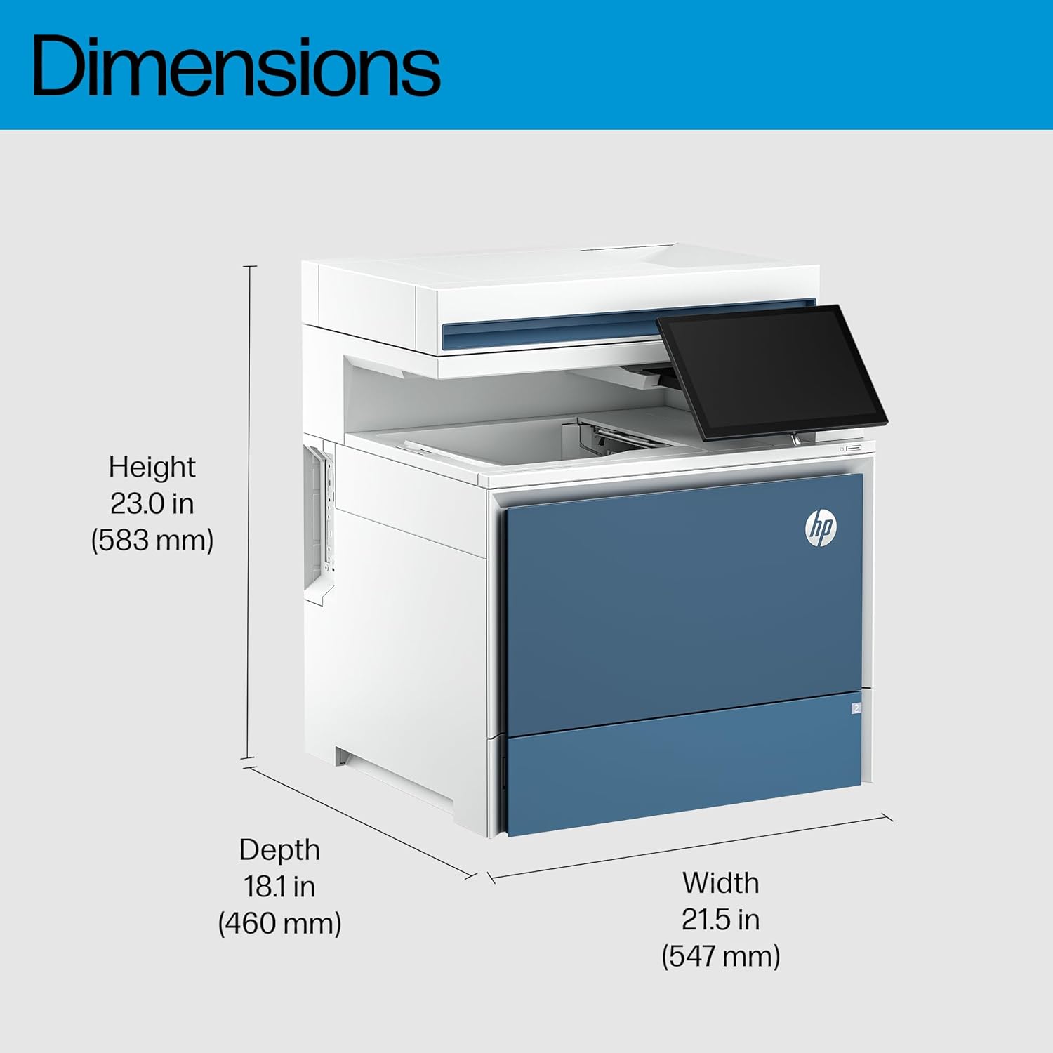 HP Color LaserJet Enterprise MFP 5800zf Printer, Print, Scan, Copy, Best for Business (58R10A)