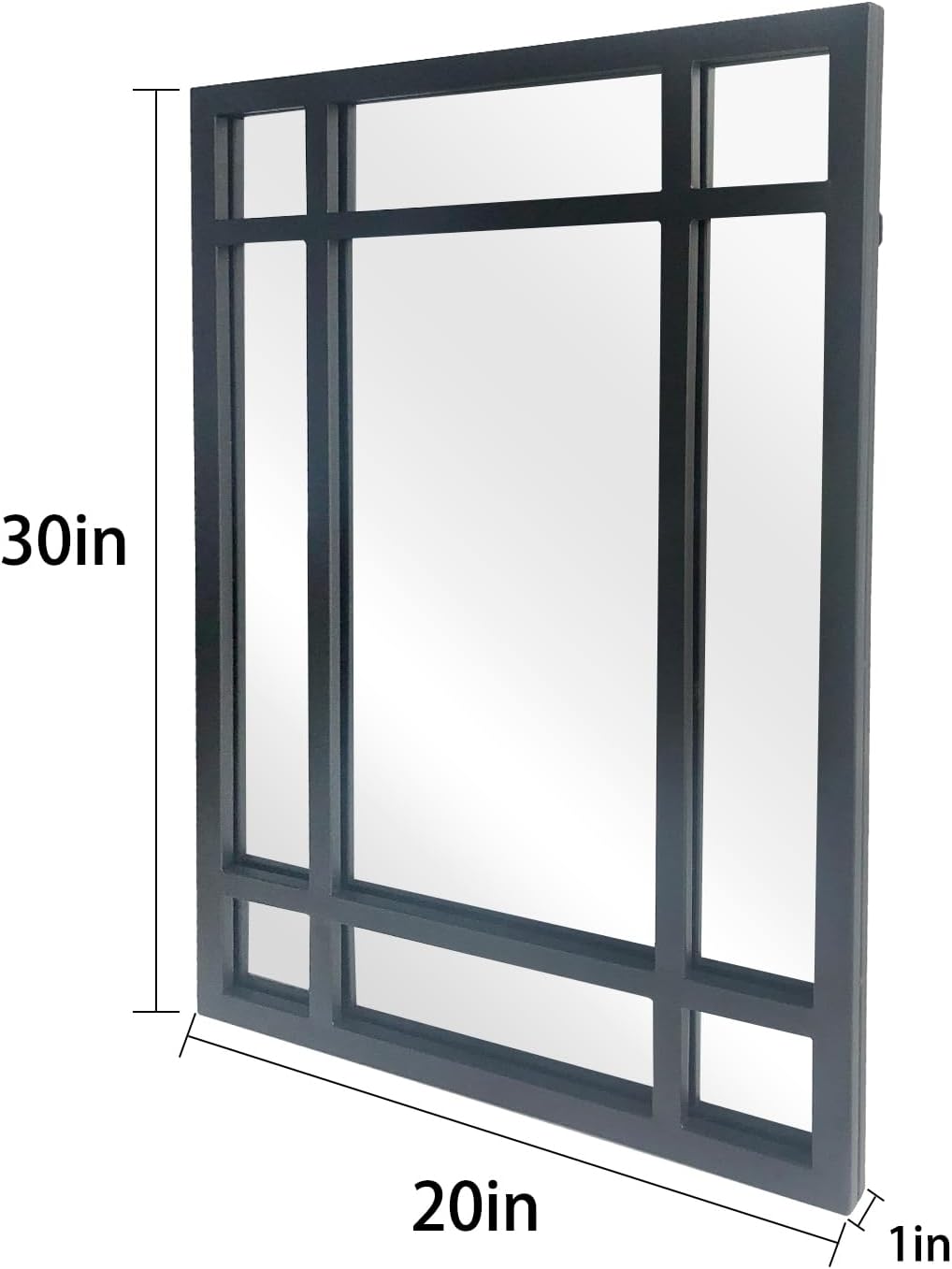 Black Rectangle Mirror, Farmhouse Decorative Wall Mirror for Entryway, Living Room, Bedroom, Hallway, Fireplace, Accent Wall Decor (Black1, 29.5 x 20)