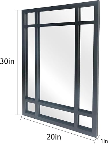 Miniatura 3 de Espejo rectangular negro, espejo de pared decorativo de granja para entrada, sala de estar, dormitorio, pasillo, chimenea, decoración de pared