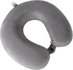 Oreiller de voyage en mousse de mémoire en forme de U, Oreil de cou avec couverture amovible, Oreilleur de cou en mousse pure, repose-tête portable super léger pour airplane, voiture, maison, bureau(Gris foncé)