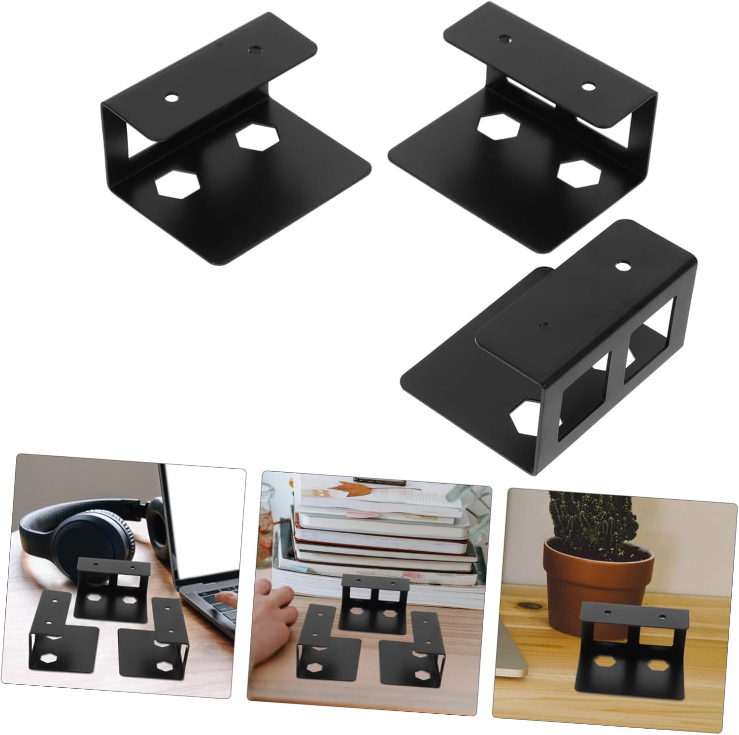 2sets Under Desk Keyboard Holder Laptop Bracket Protective Pads Storage Rack for Laptops Keyboards and Cables Versatile Organization for