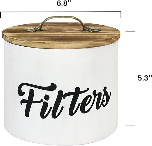 Miniatura 7 de Soporte para filtro de café, cesta de almacenamiento de filtro blanco para mostrador, funda de madera, accesorios de barra de café, estación de
