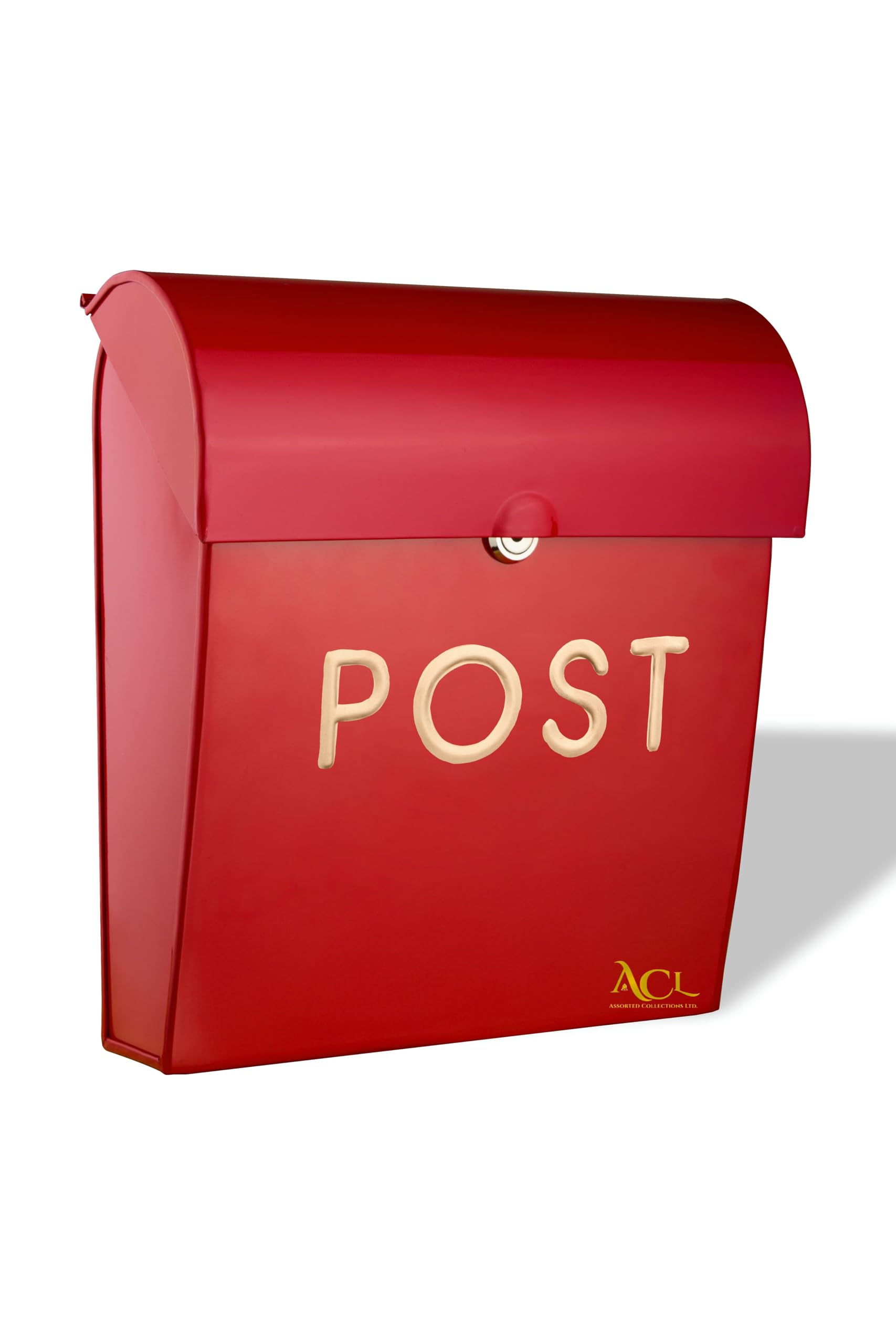 ACL Mail Boxes for House Wall Mount Mailbox – Post Mailboxes for Outside Wall Mount – Durable and Lockable Post Box Wall Mounted – Easy Access Modern Mailbox with Double Flap Opening (Red, Large)