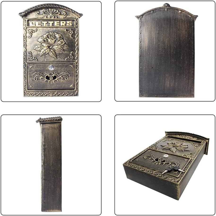 壁に取り付けられたレターボックスメールボックスブロンズクラフトレターボックスの装飾