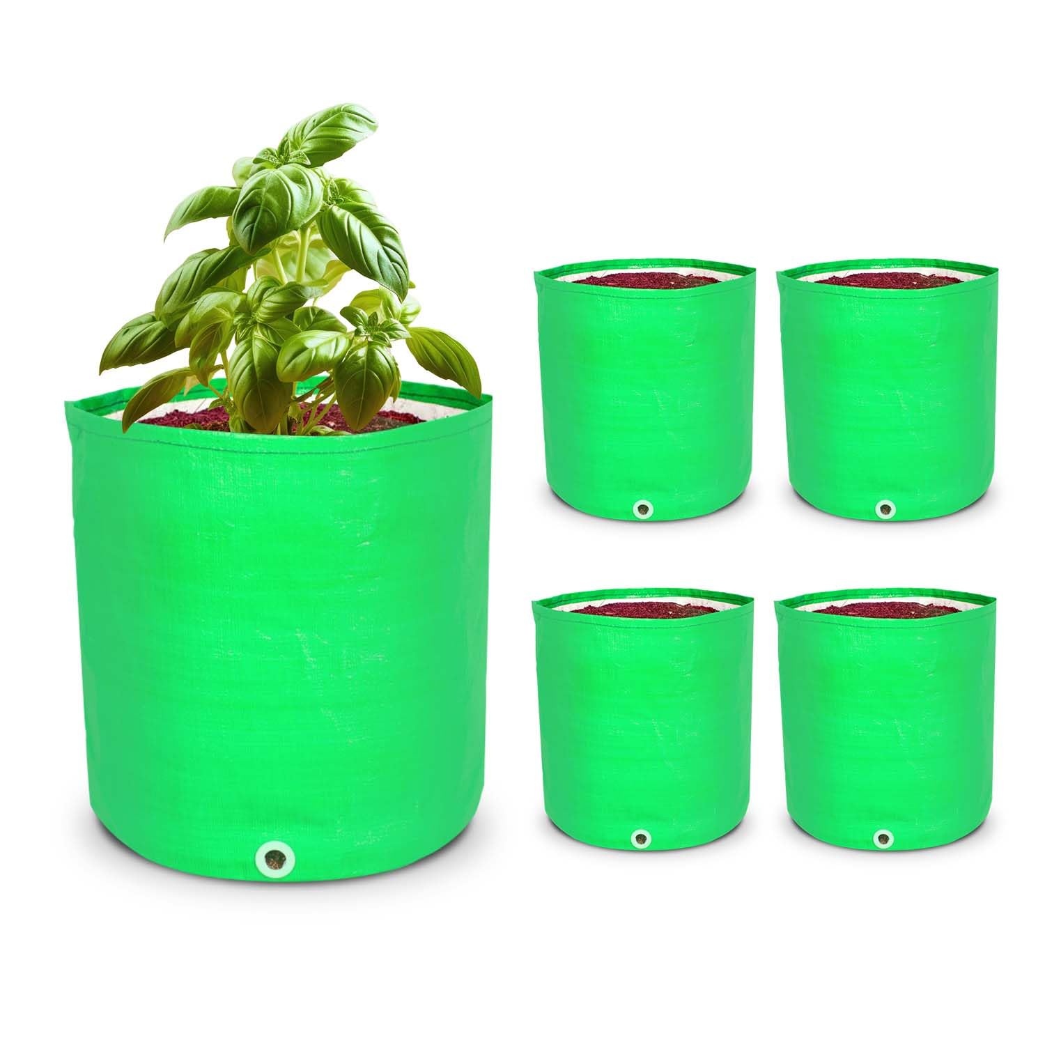 khamhaar HDPE Green Grow Bags for Flower Plants, Flower Pot for Balcony Garden, Plant Bags for Home Garden, UV Protected Heavy Duty Plant Container, Lightweight Plant Pot (Green 12x12, Pack of 5) (B0CSYC71ZT) Amazon Price History, Amazon Price Tracker